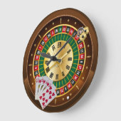roulette roue et cartes horloge murale (Angle)