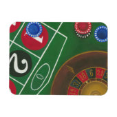 Roulette-tabel met chips en wiel magneet (Horizontaal)