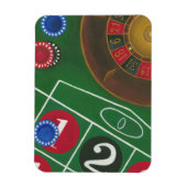 Roulette-tabel met chips en wiel magneet (Verticaal)