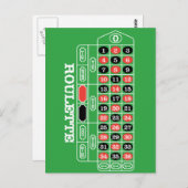 Roulette Table - Casino Gamble to Win Briefkaart (Voorkant / Achterkant)