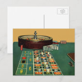  Roulette Table Casino Game, Gambling Chips Briefkaart (Voorkant / Achterkant)