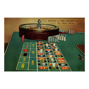  Roulette Table Casino Game, Gambling Chips Perfect Poster