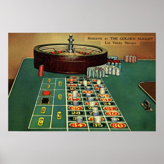  Roulette Table Casino Game, Gambling Chips Poster (Voorkant)