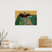  Roulette Table Casino Game, Gambling Chips Poster (Keuken)