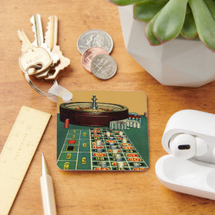Roulette Table Casino Game, Gambling Chips Sleutelhanger