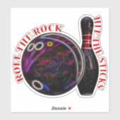 Roulez dans le rocher, Bowling Ball & Pin, Sticker (Feuille)