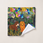 Roulon indien de singe de la Jungle Tigre Soleil O (Gant de toilette)