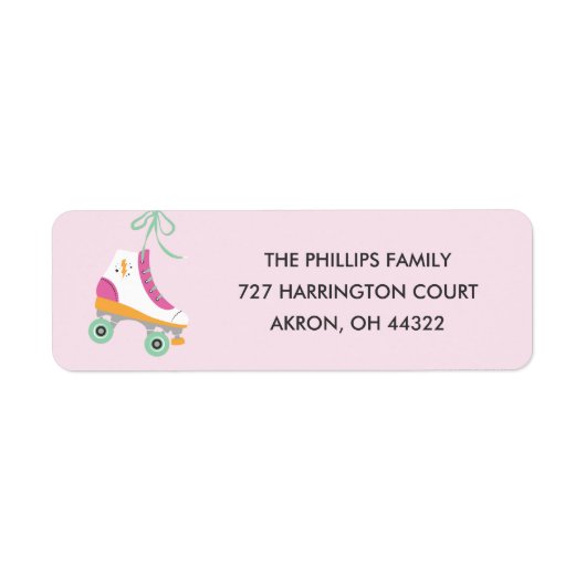 Roulons Étiquette de adresse - Magenta (Devant)