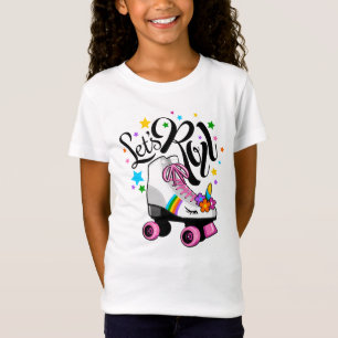 Roulons le T-shirt de patin de rouleau de licorne