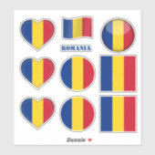 Roumain stickers & Drapeau roumain, Coeur /sports (Feuille)
