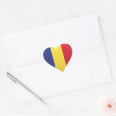 Roumanie amour drapeau orgueil autocollant coeur (Enveloppe)