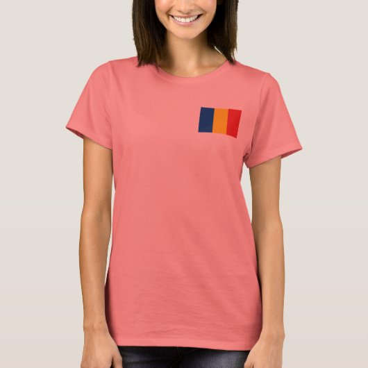 Roumanie Drapeau + Carte T-shirt (Devant)