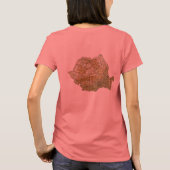 Roumanie Drapeau + Carte T-shirt (Dos)