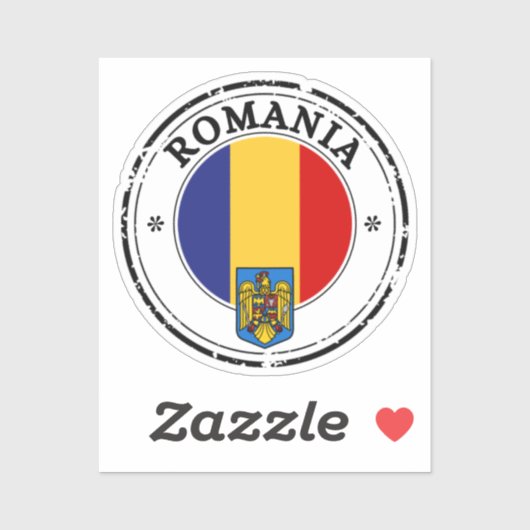 Roumanie Sticker Sticker Drapeau Rond Pour Portabl (Feuille)