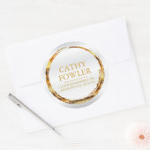 Round Address Grungy Gold et Étiquettes blancs (Enveloppe)