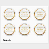 Round Address Grungy Gold et Étiquettes blancs (Feuille)