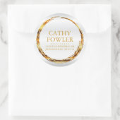 Round Address Grungy Gold et Étiquettes blancs (Sac)