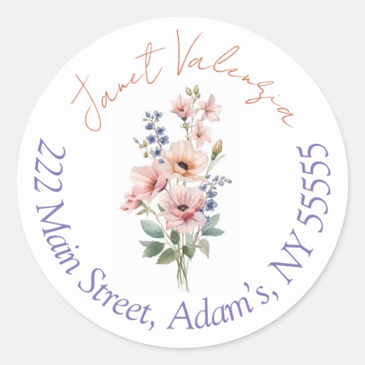 Round address labels (Voorkant)