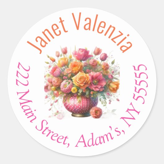 Round address labels (Voorkant)