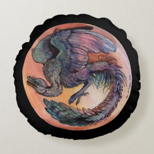 Round Archaeopteryx Pillow Rond Kussen