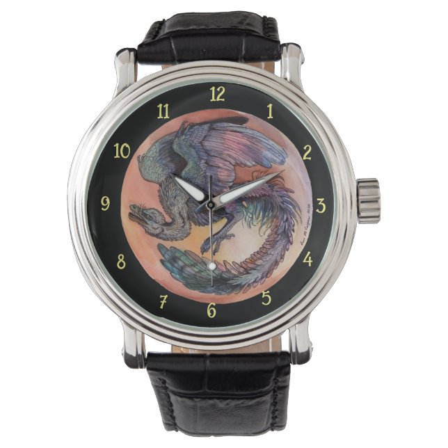 Round Archaeopteryx Watch Horloge (Voorkant)