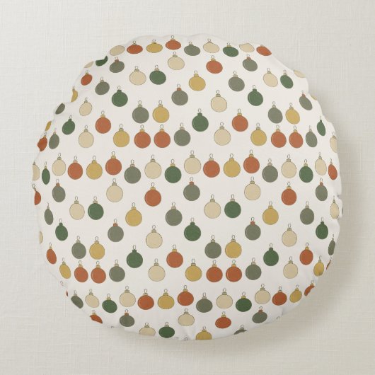 Round Baubles Pattern Rond Kussen (Voorkant)