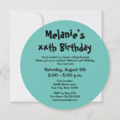 Round beach volleyball Anniversaire des invitation (Dos)