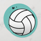 Round beach volleyball Anniversaire des invitation (Devant / Derrière)