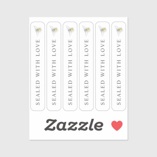 Round bee art honey small seal sticker (Feuille)