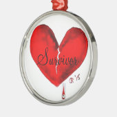 Round Broken Heart Ornament (Links)