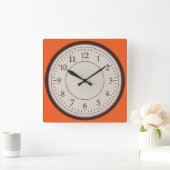 Round Brown Square Wall klok (Huis)