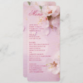Round Cherry Blossom Élégant Menu Mariage (Devant / Derrière)