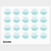 Round Chevron Labels - Blauwgroen groen (Vel)