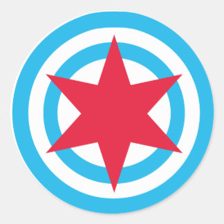 Round Chicago-vlag Ronde Sticker