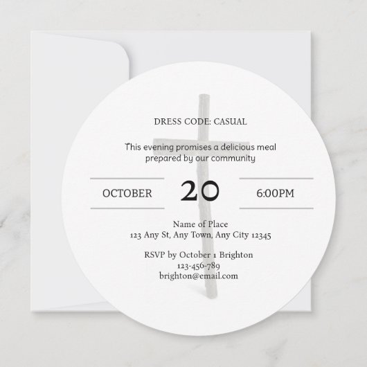 Round Christian Fellowship Dinner Invitation (Dos)