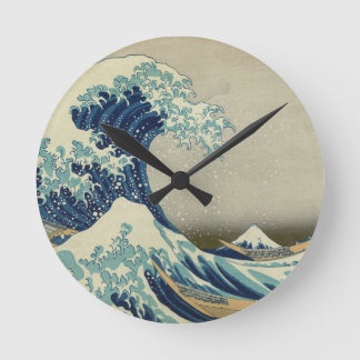 Round clock: "Great Wave off Kanagawa" by Hokusai Ronde Klok