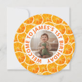 Round Custom Photo & Citrus Birthday Invitation (Devant)