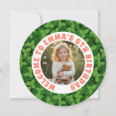 Round Custom Photo & Leaf Birthday Invitation (Devant)