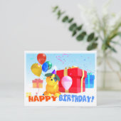 Round Dog Birthday Briefkaart (Staand voorkant)