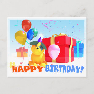 Round Dog Birthday Briefkaart