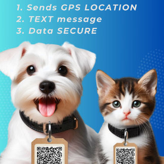 Round Dog Label QR-code Huisdierpenning