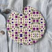 Round floral pattern button featuring a symmetrica (In situ)