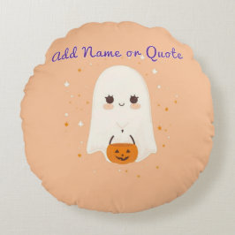 Round Ghost Halloween Pillow - tekst Rond Kussen