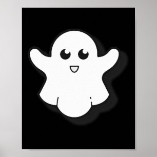 Round Ghost Schattige Ghost Halloween Spooky Seizo Poster