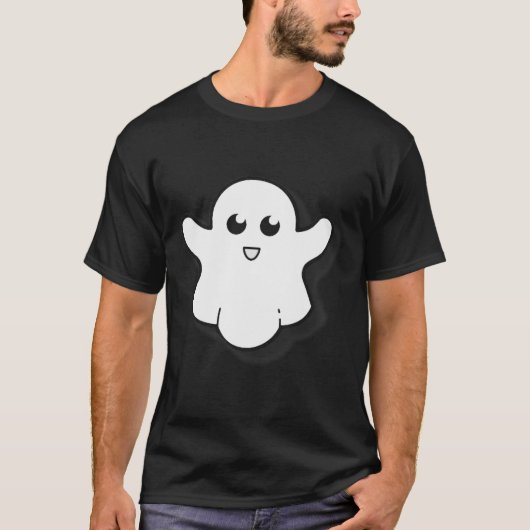 Round Ghost Schattige Ghost Halloween Spooky Seizo T-shirt (Voorkant)
