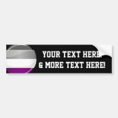 Round Glossy Asexual Pride Flag Bumpersticker (Voorkant)