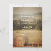 Round Hay Bales Farm Wedding Save the Date (Devant)