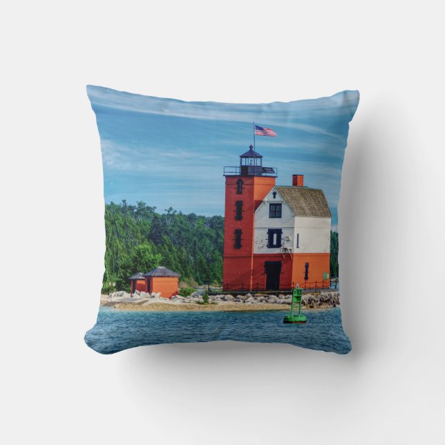 Round Island Lighthouse Kussen (Voorkant)
