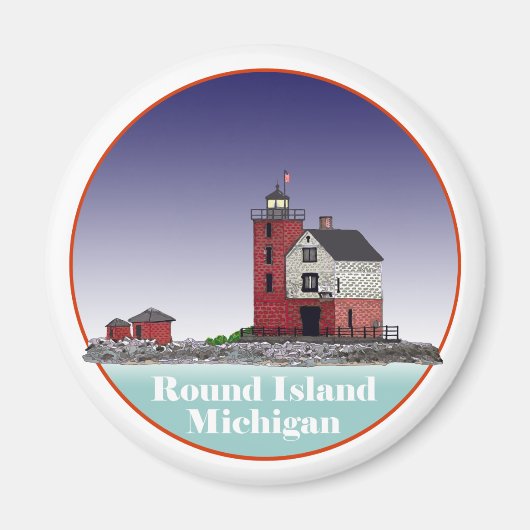 Round Island Lighthouse Magneet (Voorkant)
