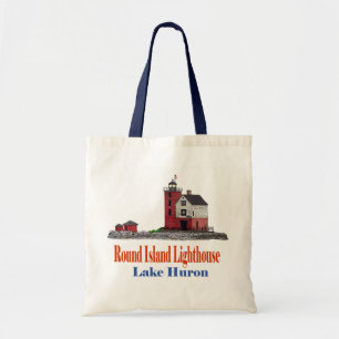 Round Island Lighthouse Tote Bag